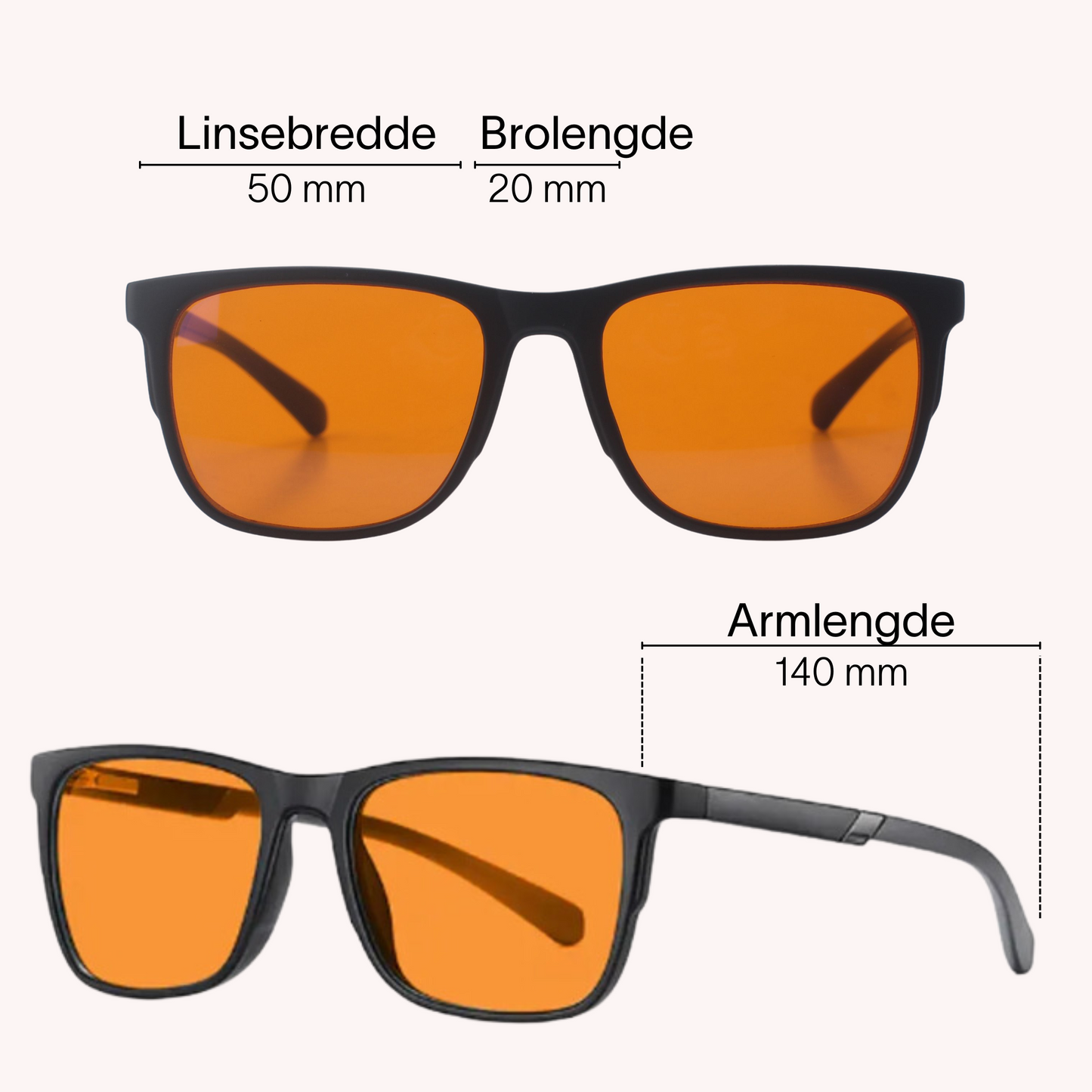 Lysro™ Blålysbriller for bedre søvn - oransje/svart