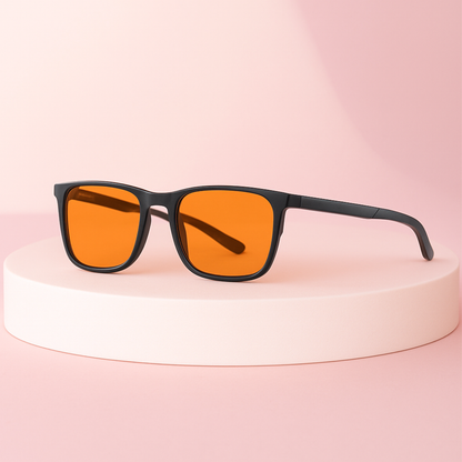 Lysro™ Blålysbriller for bedre søvn - oransje/svart